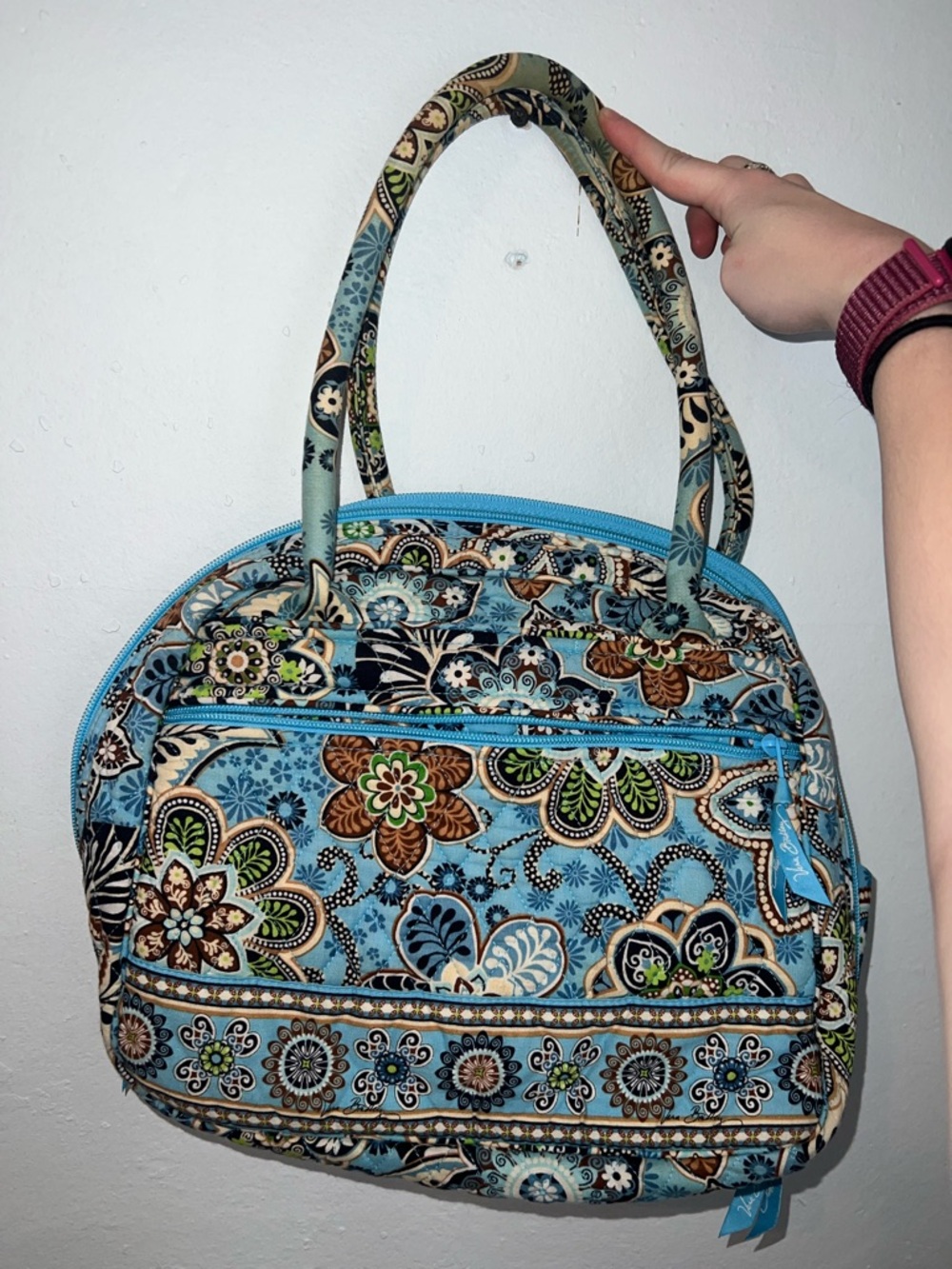 Vintage Retired Vera Bradley Bali Blue Quilted Handbag
